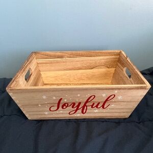 Wooden tray With Joyful Message Lightweight Two Handles